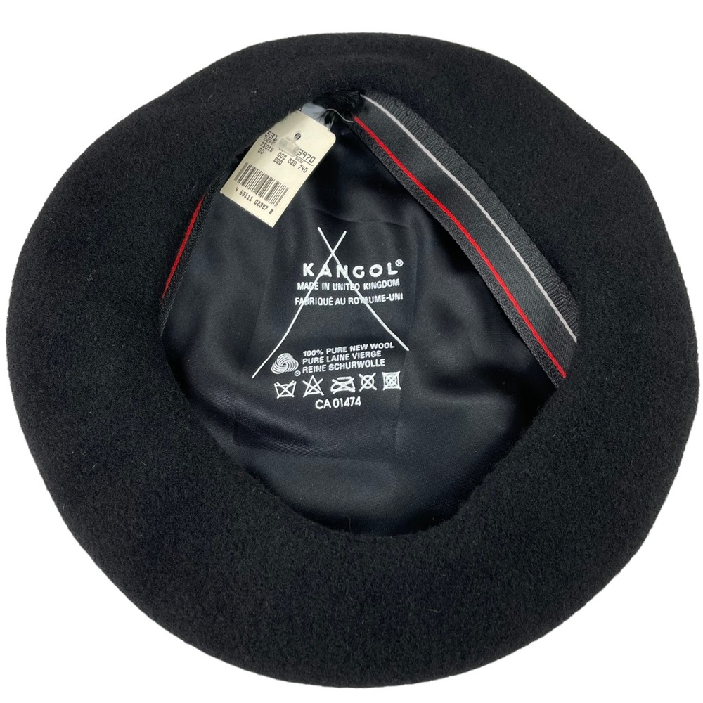 NWT Vintage Dead-stock Kangol Black Beret Made United Kingdom 100% Pure Wool